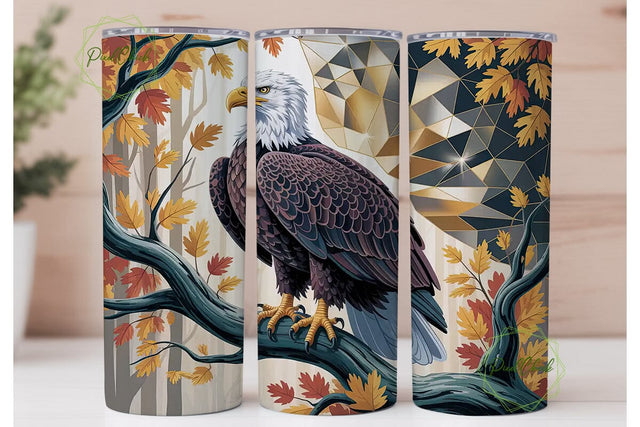 Majestic Eagle Autumn 20oz Tumbler Wrap Sublimation PixelChick 
