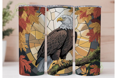 Majestic Eagle Autumn 20oz Tumbler Wrap Sublimation PixelChick 