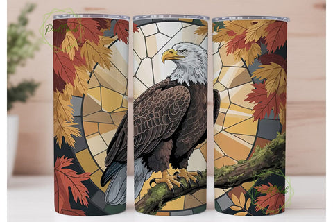 Majestic Eagle Autumn 20oz Tumbler Wrap Sublimation PixelChick 