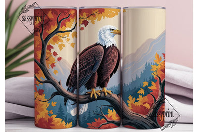 Majestic Eagle Autumn Landscape Tumbler Sublimation sassyprint 