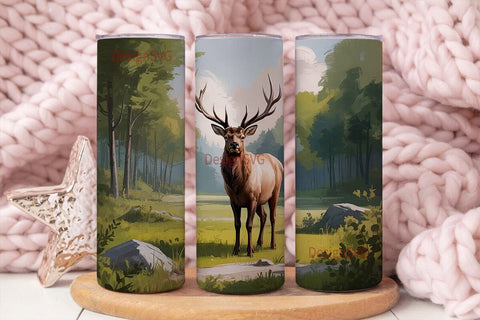 Majestic Elk 20oz Tumbler Wrap Sublimation DesignSVG 