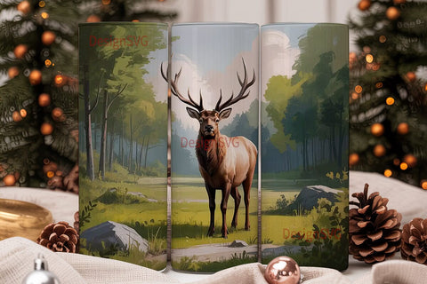 Majestic Elk 20oz Tumbler Wrap Sublimation DesignSVG 
