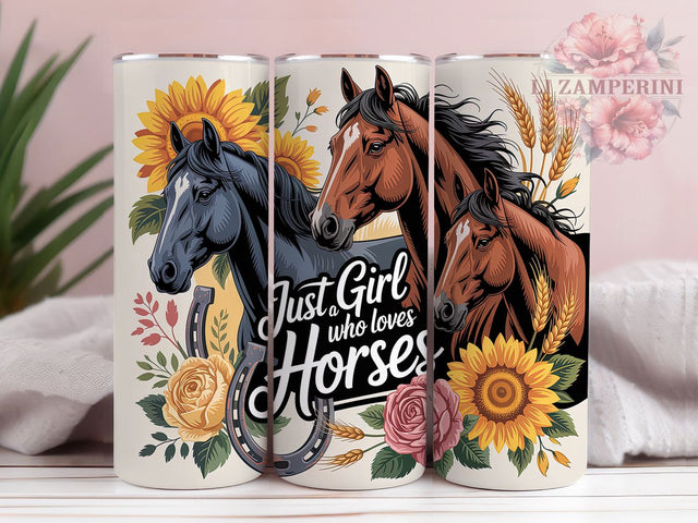 Majestic Horse Rustic Charm 20oz Tumbler, Rustic Style, Majestic Horses, Flowing Manes, Soulful Eyes, 20oz Tumbler Wrap, Sublimation PNG Sublimation Li Zamperini 