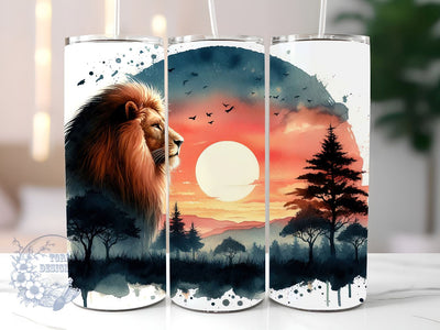 Majestic Lion 20oz Skinny Tumbler, Lion Tumbler Png, Straight & Tapered Tumbler Wrap, Instant Digital Download Sublimation ToriDesigns 