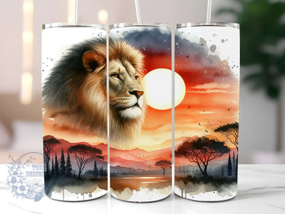 Majestic Lion 20oz Skinny Tumbler, Lion Tumbler Png, Straight & Tapered Tumbler Wrap, Instant Digital Download Sublimation ToriDesigns 