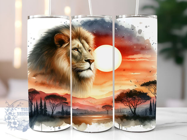 Majestic Lion 20oz Skinny Tumbler, Lion Tumbler Png, Straight & Tapered Tumbler Wrap, Instant Digital Download Sublimation ToriDesigns 