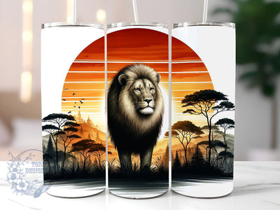 Majestic Lion 20oz Skinny Tumbler, Lion Tumbler Png, Straight & Tapered Tumbler Wrap, Instant Digital Download Sublimation ToriDesigns 