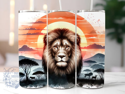 Majestic Lion 20oz Skinny Tumbler, Lion Tumbler Png, Straight & Tapered Tumbler Wrap, Instant Digital Download Sublimation ToriDesigns 