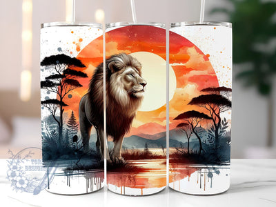 Majestic Lion 20oz Skinny Tumbler, Lion Tumbler Png, Straight & Tapered Tumbler Wrap, Instant Digital Download Sublimation ToriDesigns 