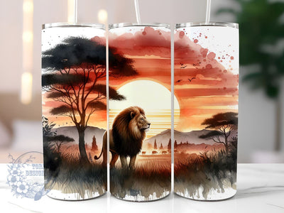 Majestic Lion 20oz Skinny Tumbler, Lion Tumbler Png, Straight & Tapered Tumbler Wrap, Instant Digital Download Sublimation ToriDesigns 