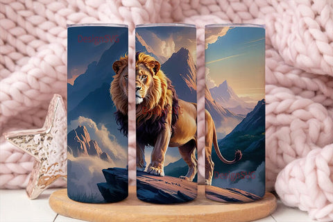 Majestic Lion 20oz Tumbler Wrap Sublimation DesignSVG 