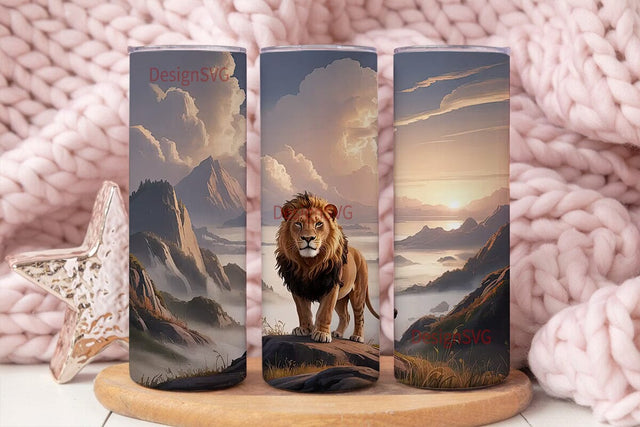 Majestic Lion 20oz Tumbler Wrap Sublimation DesignSVG 