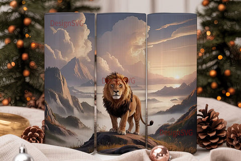 Majestic Lion 20oz Tumbler Wrap Sublimation DesignSVG 