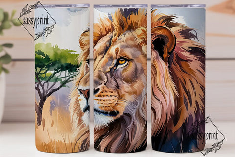 Majestic Lion 20oz Tumbler Wrap Sublimation sassyprint 