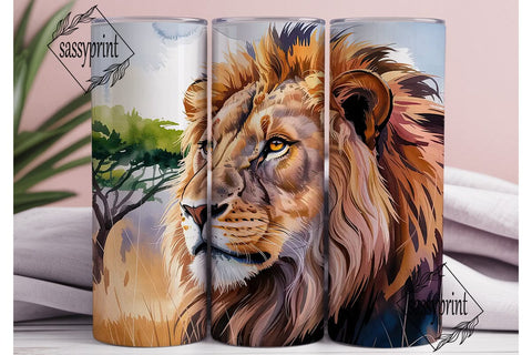 Majestic Lion 20oz Tumbler Wrap Sublimation sassyprint 