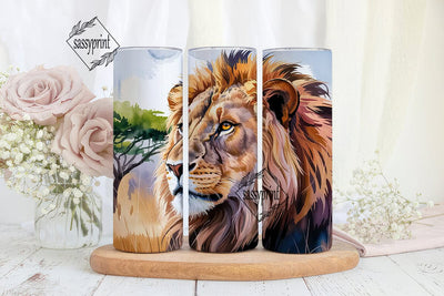 Majestic Lion 20oz Tumbler Wrap Sublimation sassyprint 