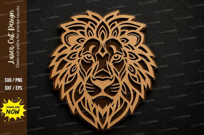 Majestic Lion Face SVG Laser Cut Svg Design SVG Regulrcrative 