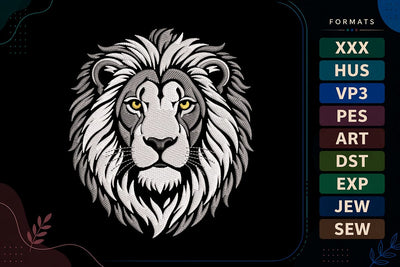 Majestic Lion Head Embroidery Design Embroidery/Applique DESIGNS sg embroidery 