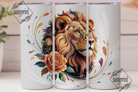 Majestic Lion Tumbler Wrap Sublimation sassyprint 