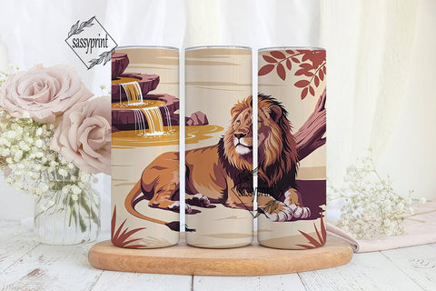 Majestic Lion & Zen Fountain 20oz Sublimation sassyprint 