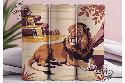 Majestic Lion & Zen Fountain 20oz Sublimation sassyprint 