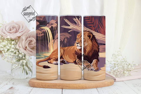 Majestic Lion & Zen Fountain 20oz Sublimation sassyprint 