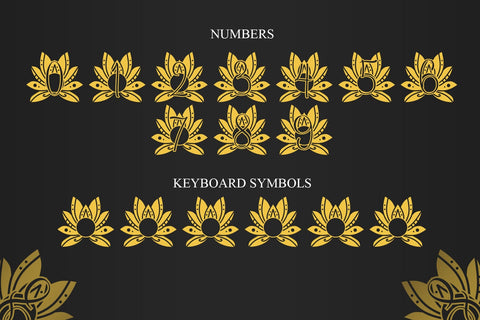 Majestic Lotus Mandala Monogram Font Dm Letter Studio 