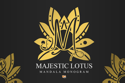 Majestic Lotus Mandala Monogram Font Dm Letter Studio 