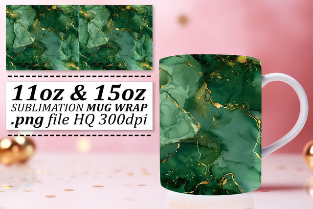 Majestic Marble Print Mug Wrap, Sublimation, 11oz 15oz Sublimation afrosvg 