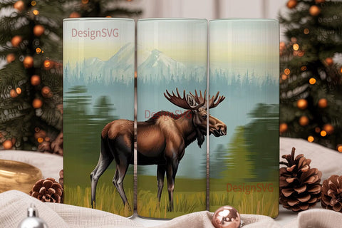 Majestic Moose 20oz Tumbler Wrap Sublimation DesignSVG 