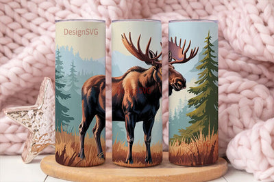 Majestic Moose 20oz Tumbler Wrap Sublimation DesignSVG 