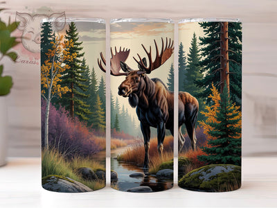 Majestic Moose Wildlife 20oz Tumbler Wrap, Standing Proudly, Wildlife Design, Moose Art, Nature Inspired, 20oz Tumbler Wrap, Sublimation PNG Sublimation Lara' s Designs 