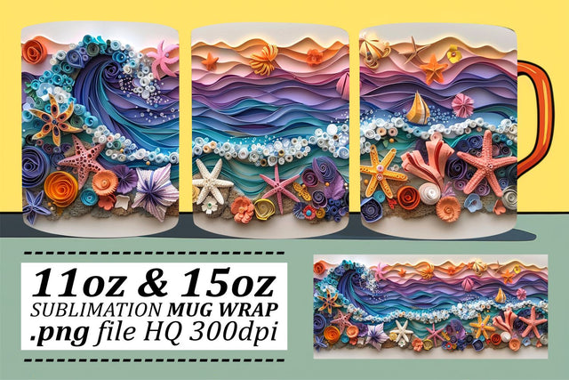 Majestic Ocean Mug Sublimation Design Sublimation afrosvg 