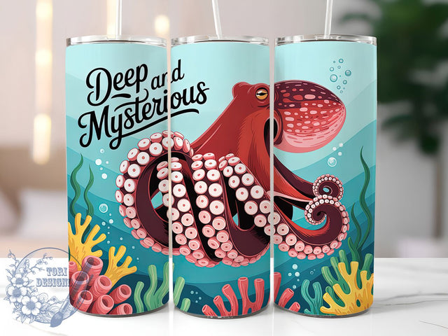 Majestic Octopus Sea 20oz Tumbler, Majestic Octopus, Deep Sea, Sea Life, Tumbler Wrap, Sublimation Design, Marine Theme Sublimation ToriDesigns 