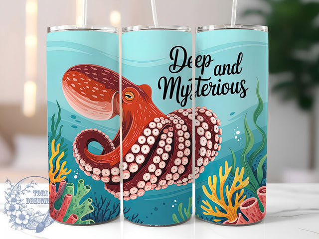 Majestic Octopus Sea 20oz Tumbler, Majestic Octopus, Deep Sea, Sea Life, Tumbler Wrap, Sublimation Design, Marine Theme Sublimation ToriDesigns 