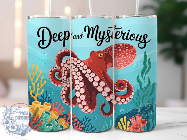 Majestic Octopus Sea 20oz Tumbler, Majestic Octopus, Deep Sea, Sea Life, Tumbler Wrap, Sublimation Design, Marine Theme Sublimation ToriDesigns 