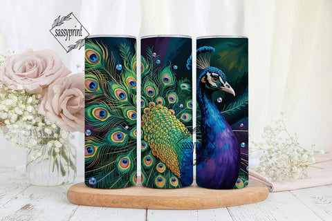 Majestic Peacock 20oz Tumbler Wrap Sublimation sassyprint 