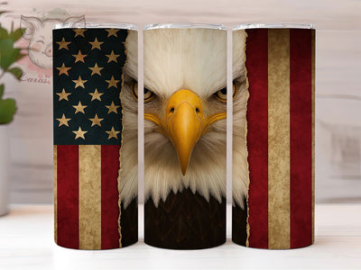 Majestic & Proud Eagle Tumbler, American Flag PNG, Patriotic Tumbler Design, 20oz USA Eagle Wrap, Bald Eagle Sublimation, Freedom Tumbler PNG, USA Pride Tumbler Wrap Sublimation Lara' s Designs 