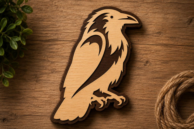 Majestic Raven Silhouette Laser Cut Svg File Design SVG Regulrcrative 