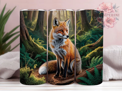 Majestic Red Fox Wildlife 20oz Tumbler Wrap, Sitting Gracefully, Wildlife Design, Fox Art, Nature Inspired, 20oz Tumbler Wrap, Sublimation PNG Sublimation Li Zamperini 