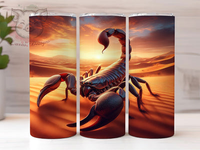 Majestic Scorpion Desert 20oz Tumbler Wrap, Golden Desert, Wildlife Design, Scorpion Art, Dramatic Pose, 20oz Tumbler Wrap, Sublimation PNG Sublimation Lara' s Designs 
