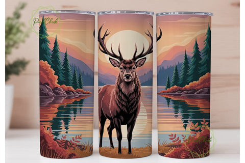 Majestic Stag 20oz Tumbler Wrap Sublimation PixelChick 