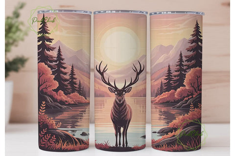 Majestic Stag 20oz Tumbler Wrap Sublimation PixelChick 