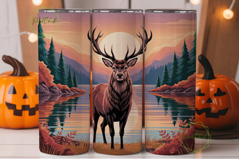 Majestic Stag 20oz Tumbler Wrap Sublimation PixelChick 