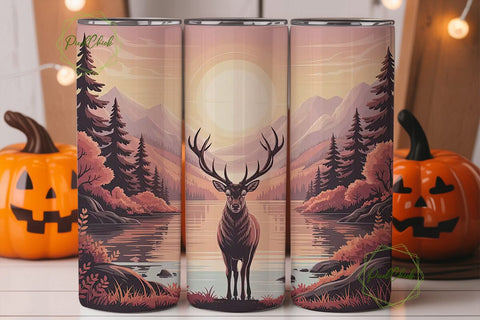 Majestic Stag 20oz Tumbler Wrap Sublimation PixelChick 