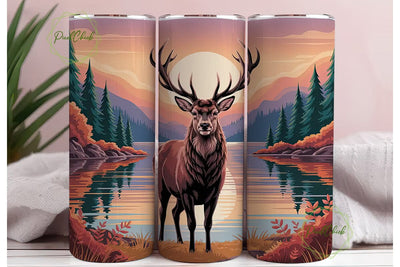 Majestic Stag 20oz Tumbler Wrap Sublimation PixelChick 