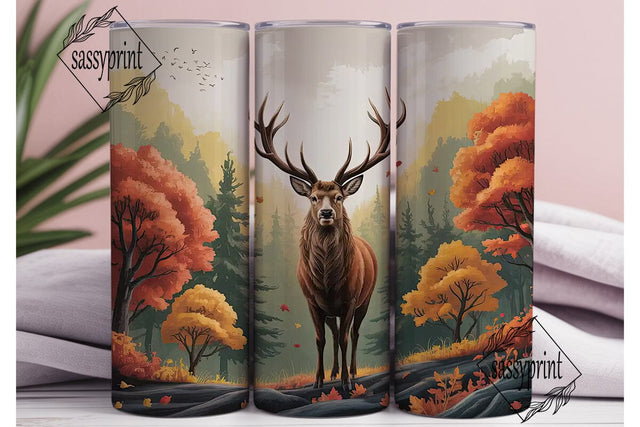 Majestic Stag Autumn Forest Tumbler Wrap Sublimation sassyprint 