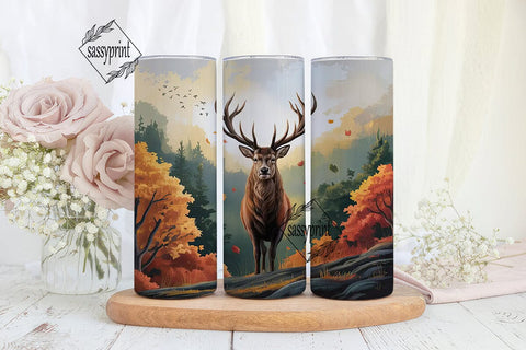 Majestic Stag Autumn Forest Tumbler Wrap Sublimation sassyprint 