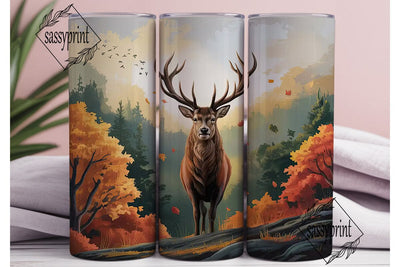 Majestic Stag Autumn Forest Tumbler Wrap Sublimation sassyprint 