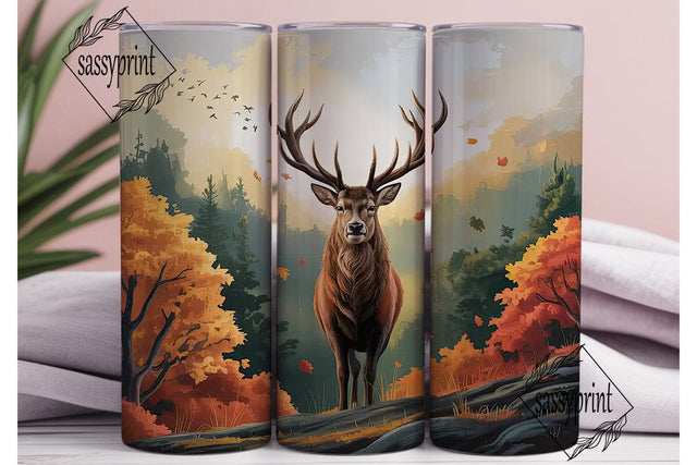 Majestic Stag Autumn Forest Tumbler Wrap Sublimation sassyprint 